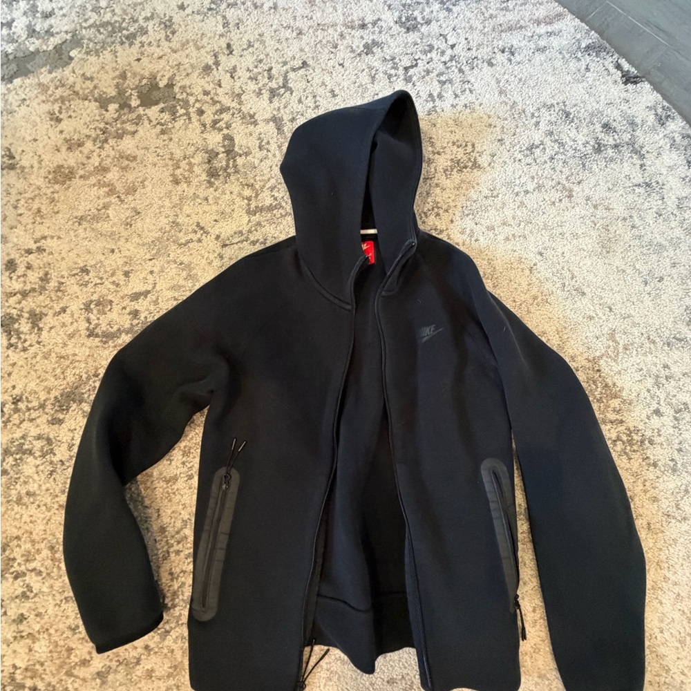 Nike Black Zip-Up Hooded Sweater for Men